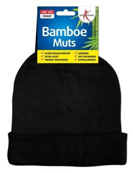 Bamboe Muts 1 stuk (ZWART OF BEIGE)