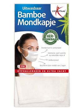 Uitwasbaar Bamboe Mondkapje (WIT)