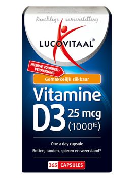 Vitamine D3 25 mcg 365 capsules MAXI POT