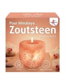 Zoutsteen Puur Himalaya waxinelicht