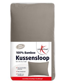 100% Bamboe Kussensloop Taupe 50 x 70 cm