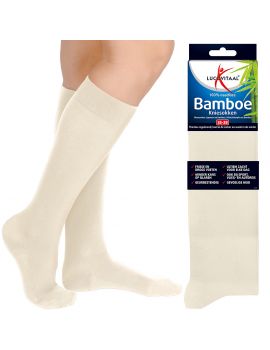 Bamboe Kniesok Ecru 2 paar