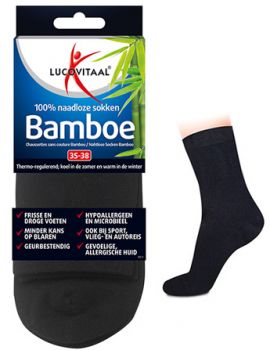 Bamboe Sokken Lang Zwart 3 paar