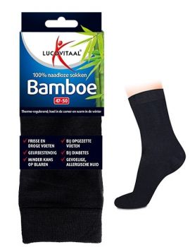 Bamboe Sokken Lang Zwart 3 stuks maat 47-50 